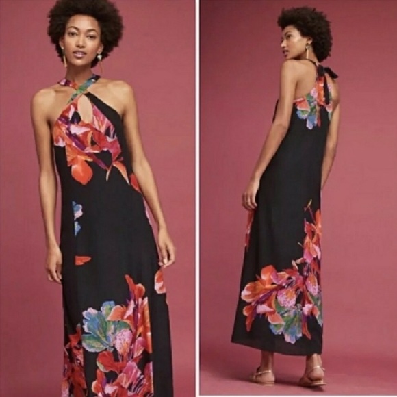 Anthropologie Dresses & Skirts - Anthropologie Maeve Cayman Silk Floral Maxi Dress